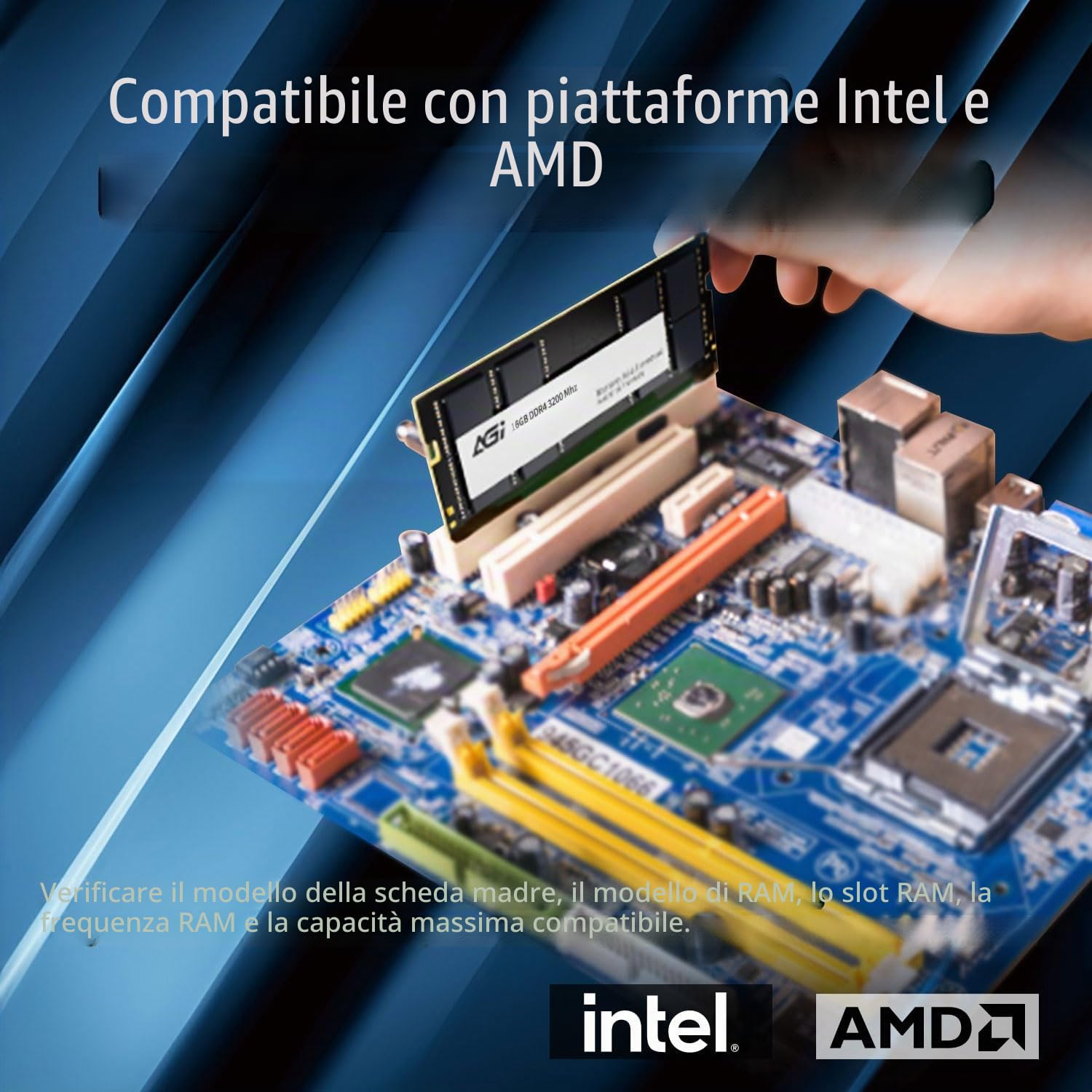 AGI SD138 16GB RAM DDR4 Modulo Memoria SO-DIMM 260 Pin 3200MHz Laptop