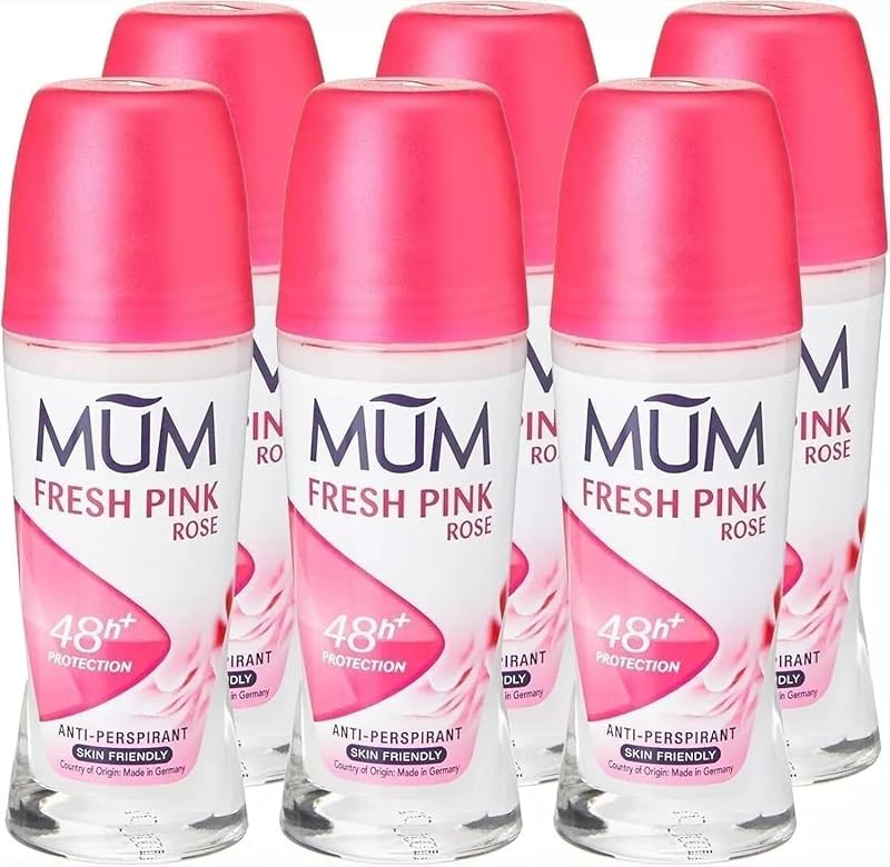 Desodorante antitranspirante roll-on MUM Fresh Pink Rose, 6 unidades de 50 mL