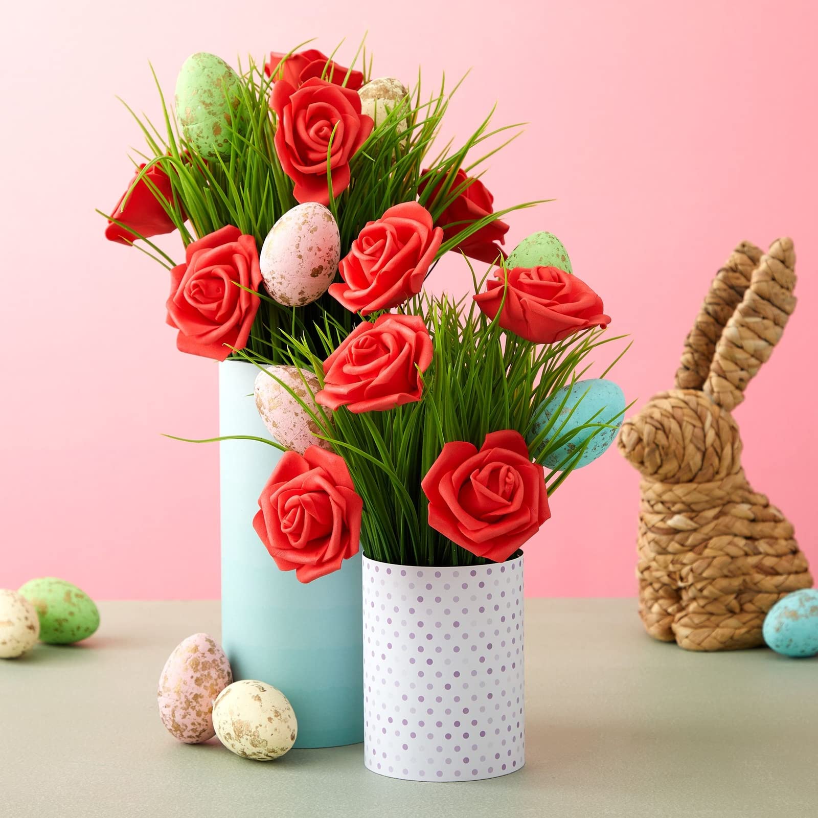 Amazon｜Juvaleローズフラワーヘッド – 100枚パック人工バラ