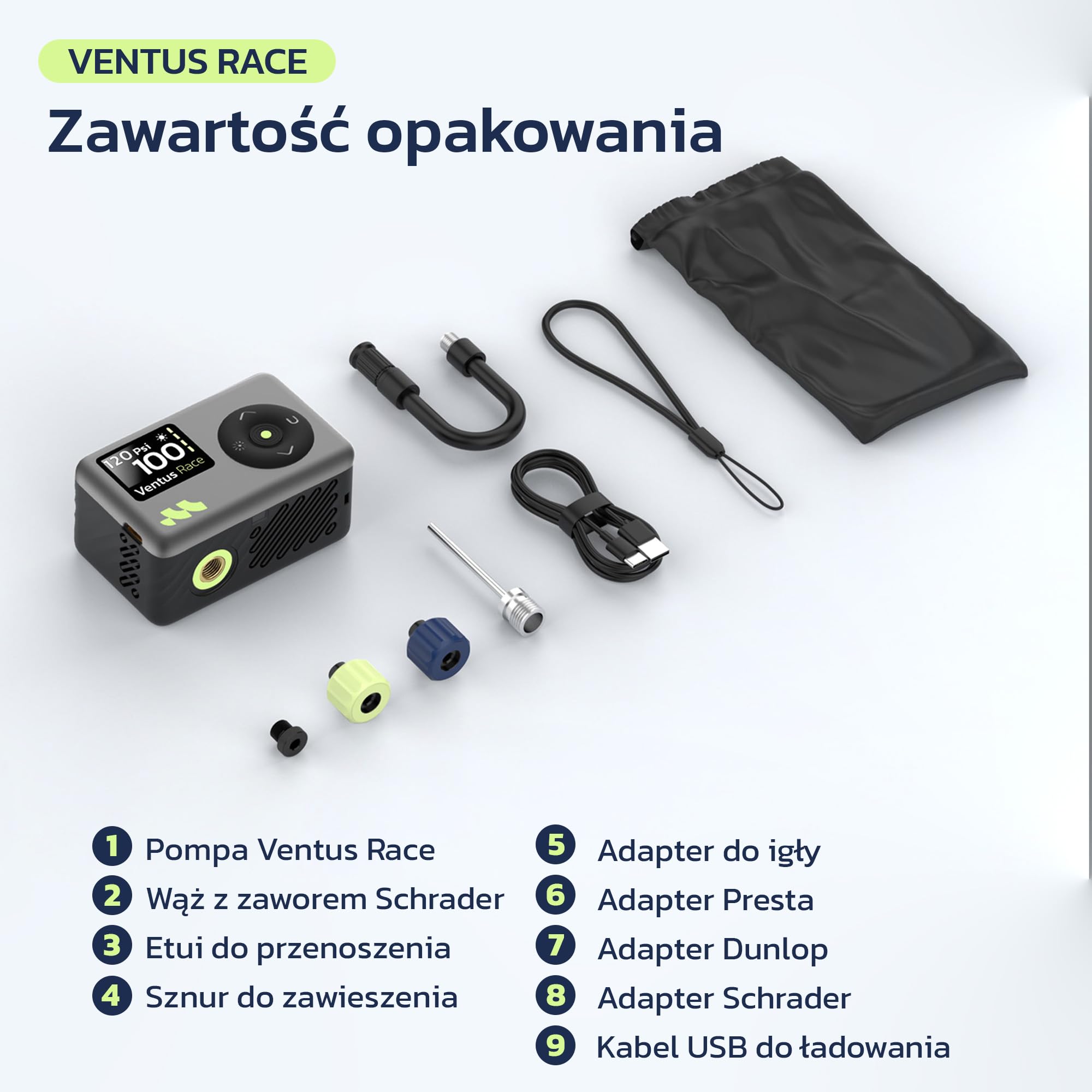 Woowind Pompka rowerowa, szybkie pompowanie 50s, elektryczna pompka rowerowa z manometrem, 120 PSI, do pompowania opon, z zaworem Presta i Schrader do rowerów szosowych, rowerów miejskich i MTB