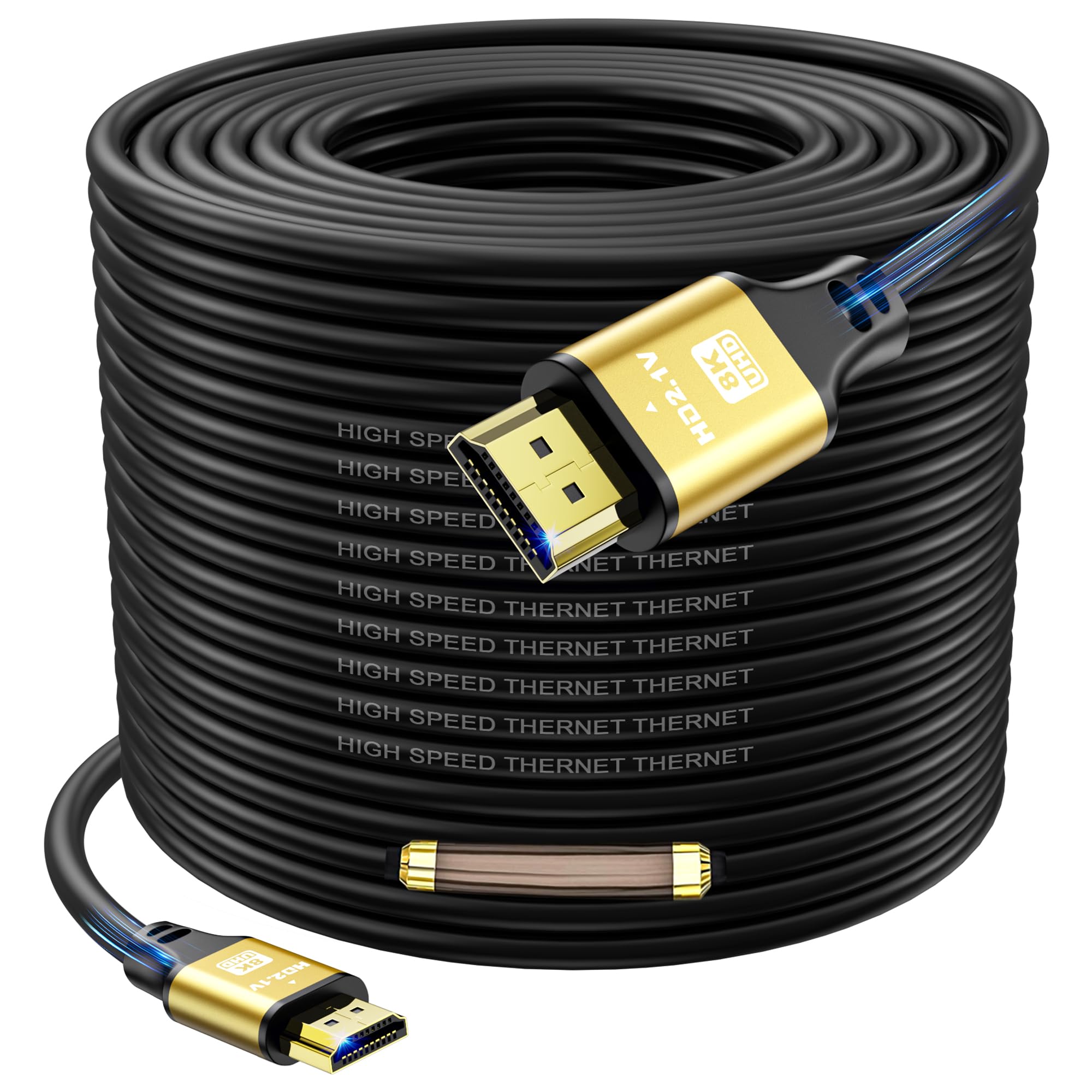 jojobnj 4K Cavo HDMI 25m, ad alta velocità 2.0 HDMI Cavo 4K@60Hz 18Gbps, Ultra HD,Ethernet Audio indietro, video 4K,1080p,3D,Arco, HDR Compatibile con Xbox,PS5/PS4,TV, Blu-ray,Laptop ect