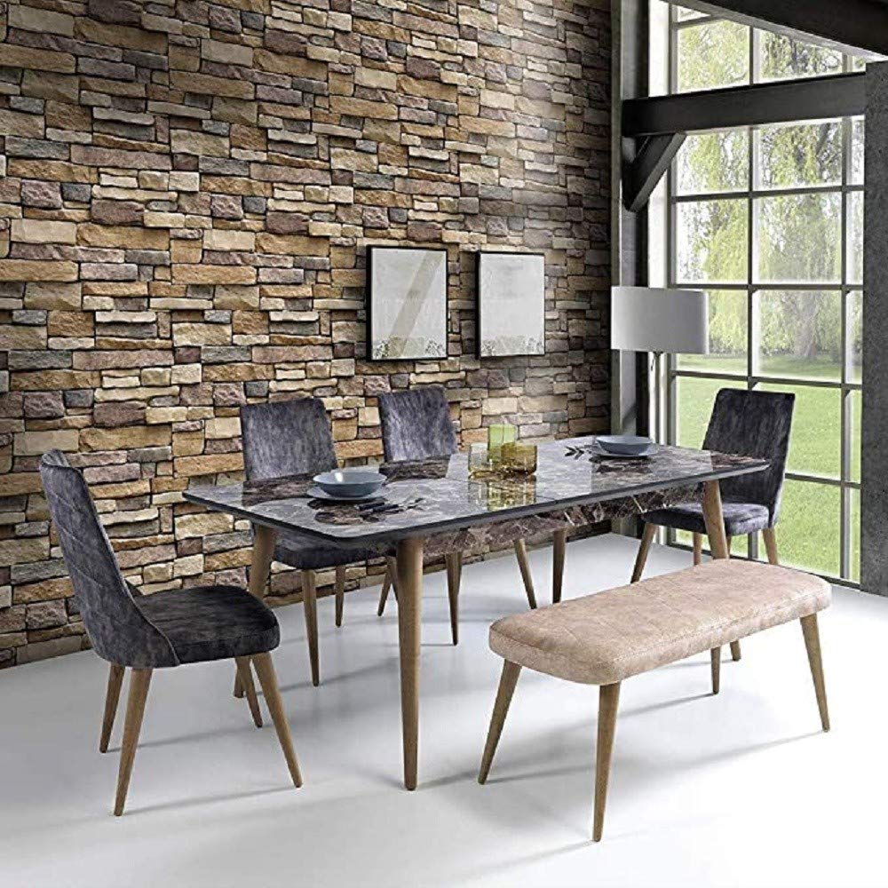 Univocean Modern Brick Stone Home Wallpaper, 3D Pattern Self Adhesive Peel and Stick Wall Paper (PVC Vinyl Stickers, 500 x 45 cm, Brown) (B08R7DW1H7) Amazon Price History, Amazon Price Tracker