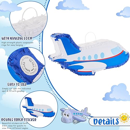 Miniatura 4 de Lewtemi Piñatas para fiesta de cumpleaños, piñata colorida con palo, venda, confeti para adultos, cumpleaños, baby shower, suministros de fiesta