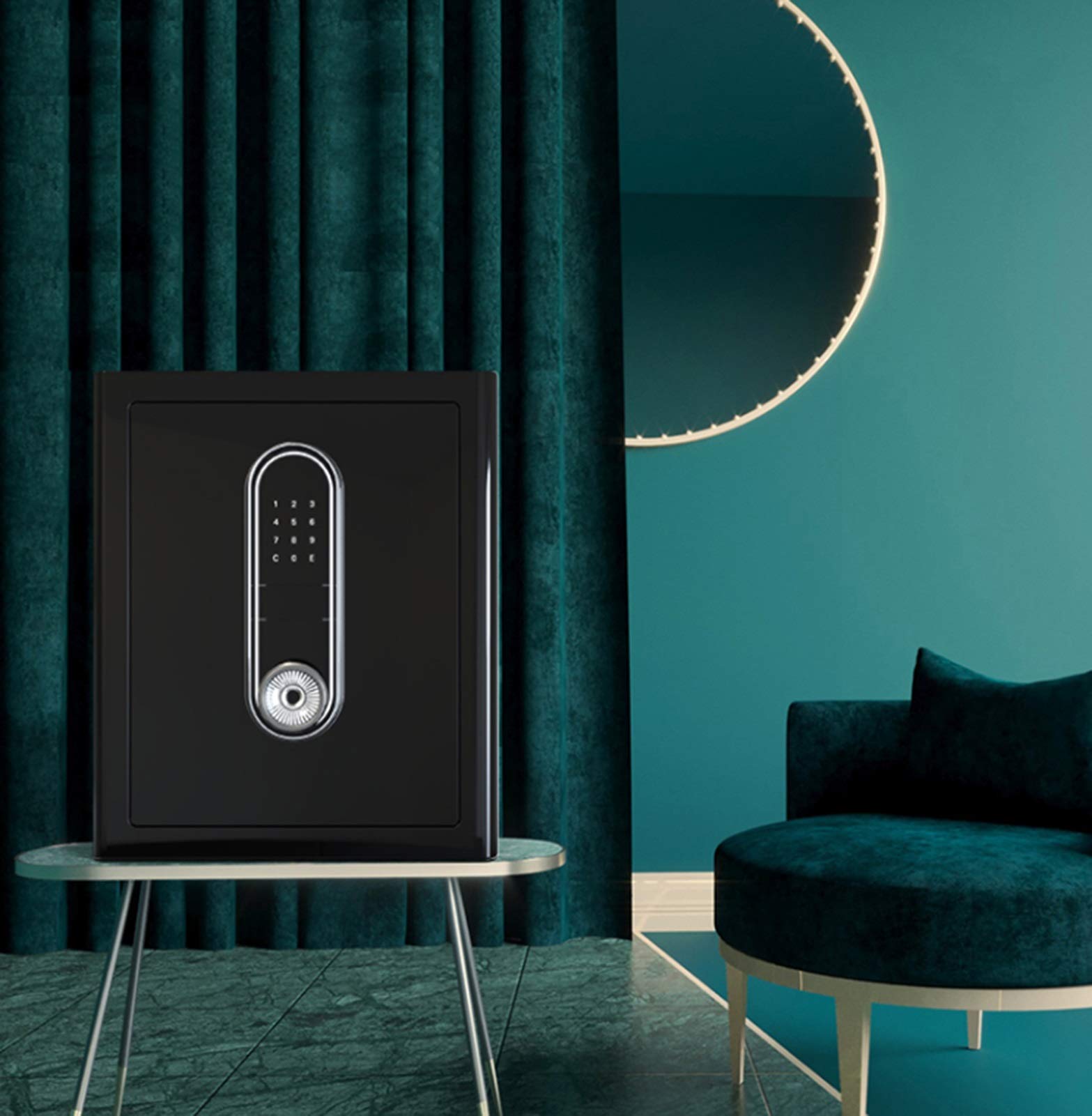 Tresor im modernen Minimalismus-Design, automatisch öffnender Tresor, digitaler Safe mit Füßen, Stummschaltungsmodus, Heimtresor aus Stahl mit hoher Kapazität für Haushalt, Kleiderschrank,