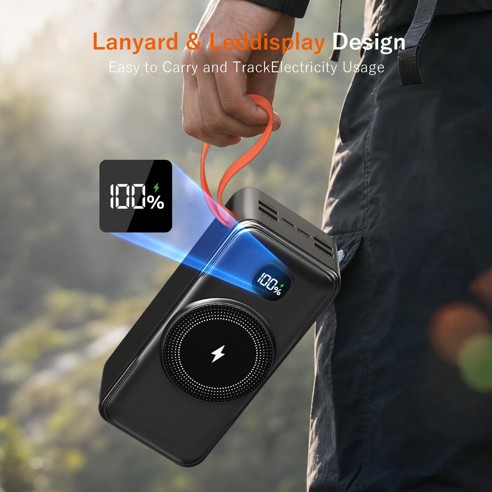 66800mAh Batterie Externe Magnetique Charge Rapide, 15W Chargement sans Fil