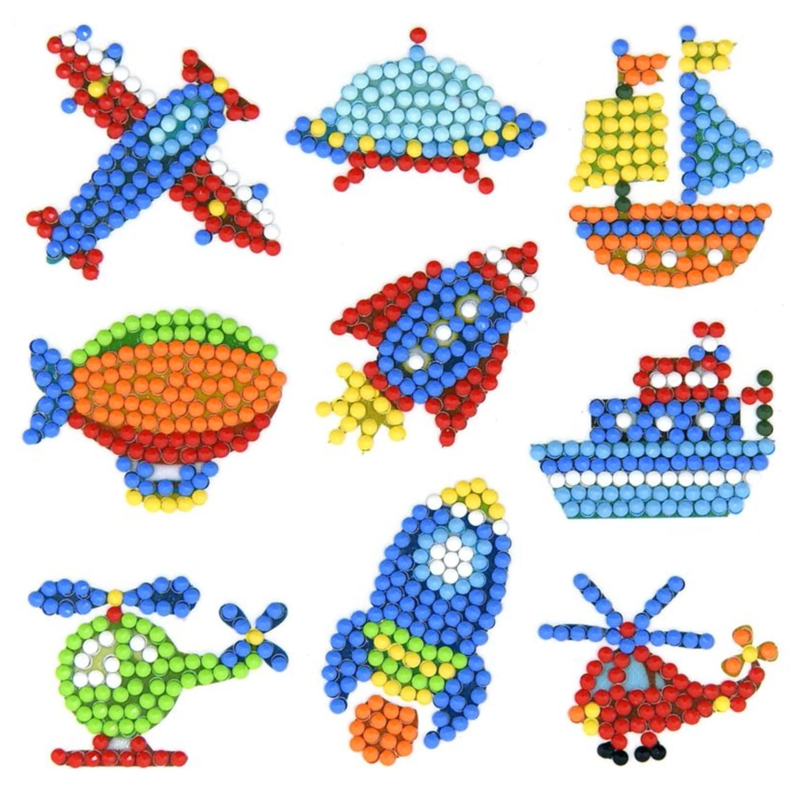 Fadgesy Kids' Paint by Number Kits,5D Diamond Art Stickers Kits for Kids,Gift Suitable for Boys and Girls,Kids and Adult Beginners (JC-Blue Traffic 9pcs)