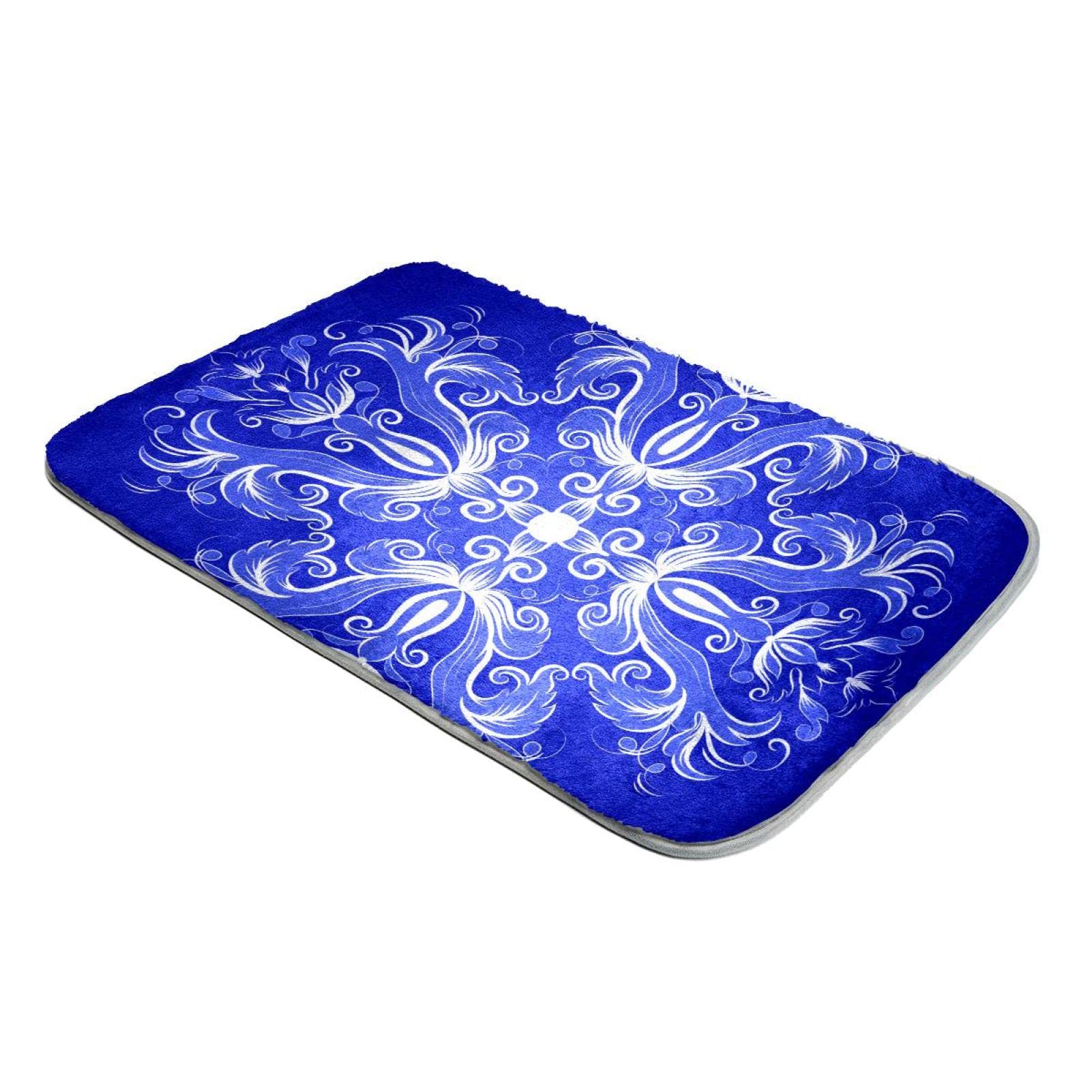 Tapis bleu à poils longs motif européen de qualité supérieure en fausse fourrure