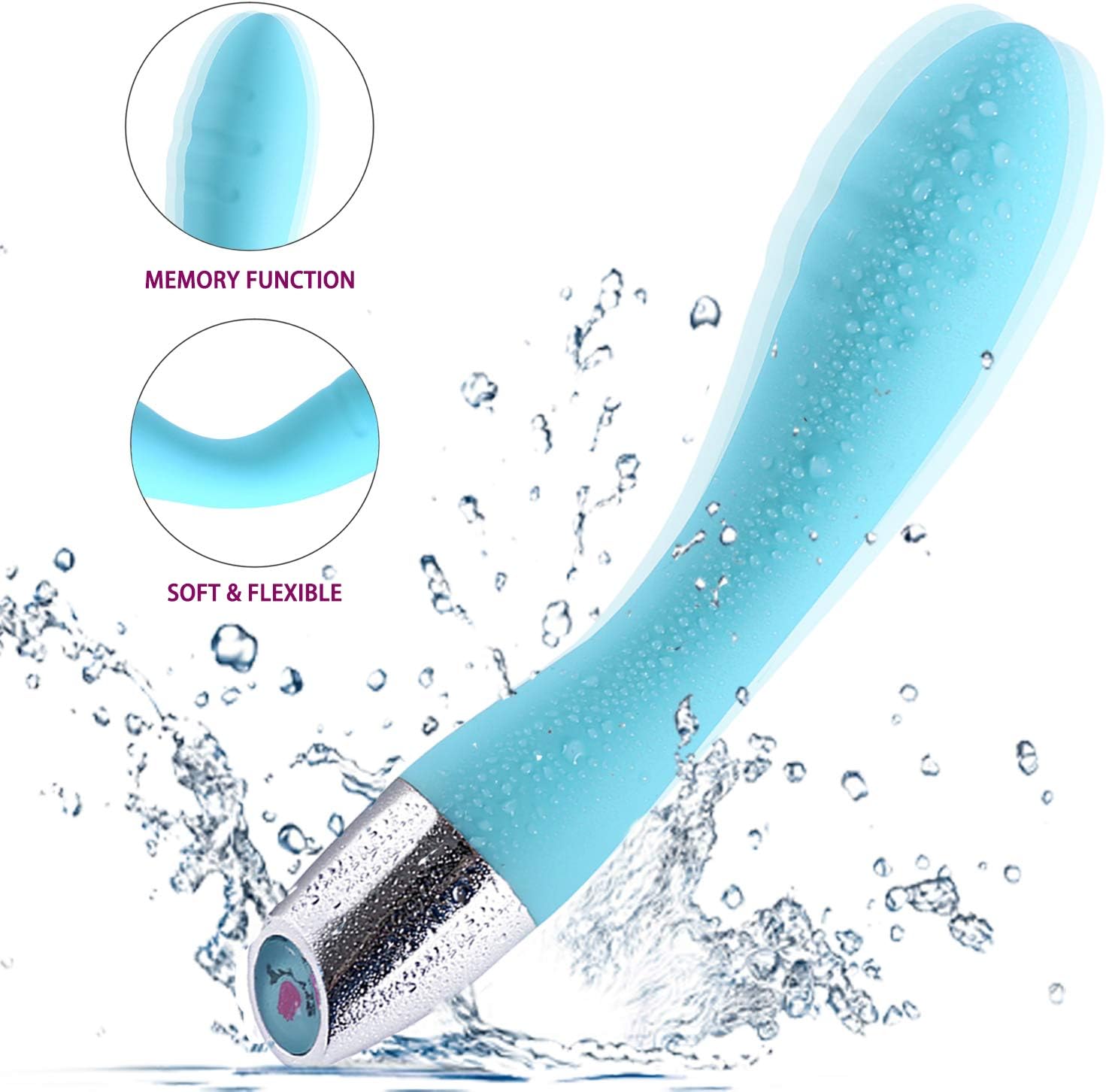 Waterproof Wand Massger - Multi Speed Mode - Memory Function - Soft Body Can Bending at Any Angle.
