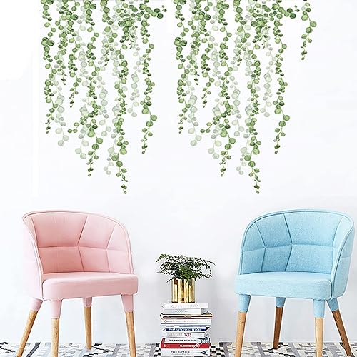 MACHOOSE Calcomanías de pared, calcomanías de pared de plantas verdes, calcomanías de pared para despegar y pegar, decoración de pared para