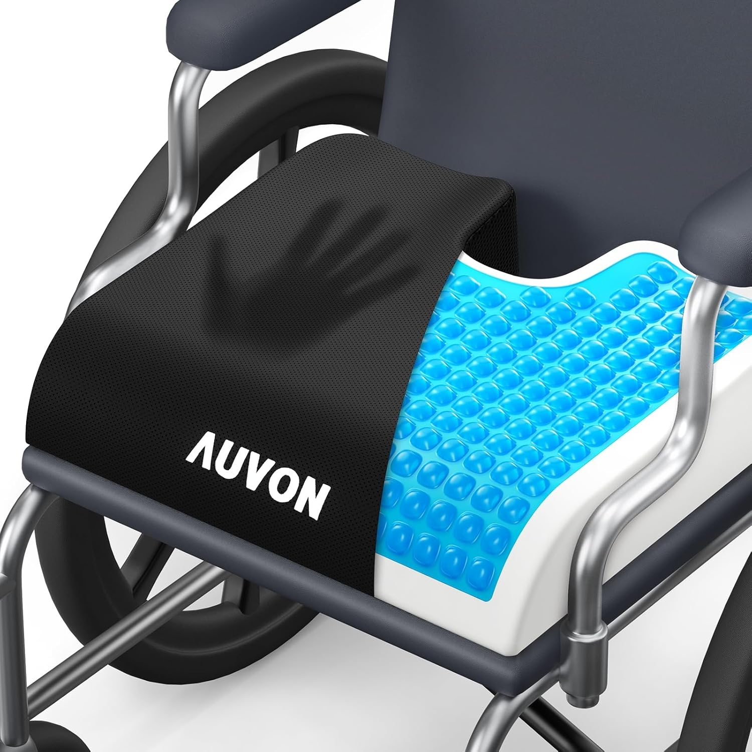 AUVON Gel Wheelchair Seat Cushion Relieve Sciatica Back Coccyx Pressure Sore and Ulcer Pain Refreshing Ergonomic Chair Cushion