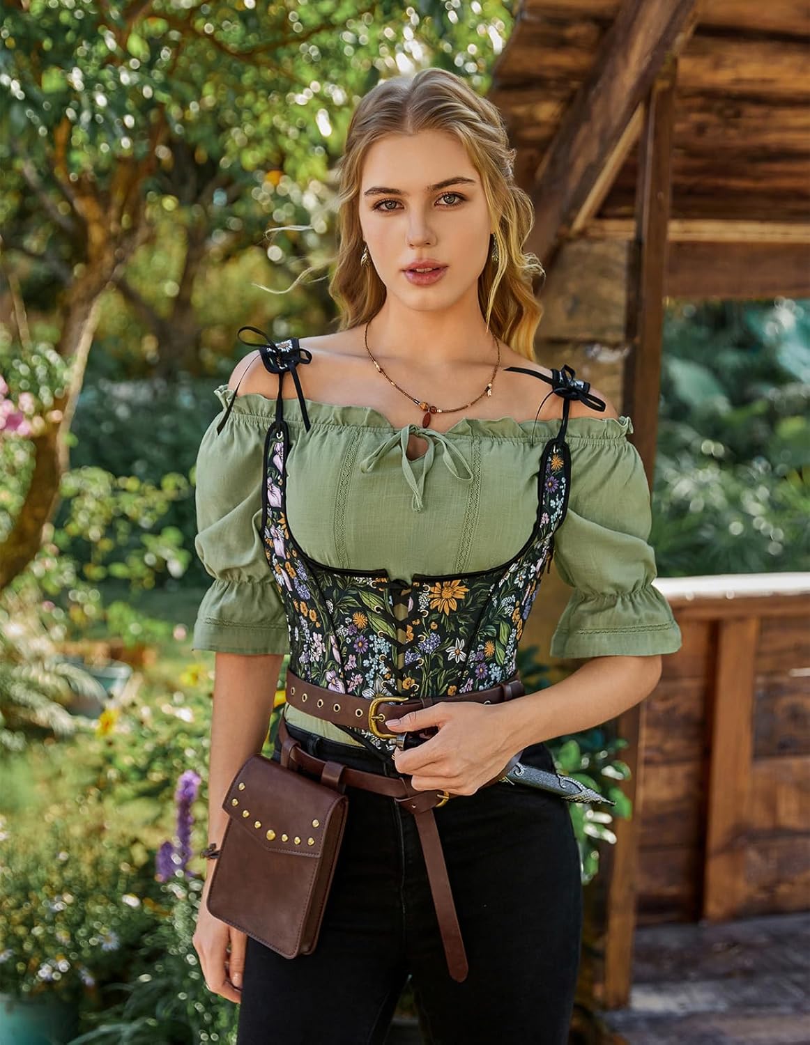 SCARLET DARKNESS Corset Tops for Women Underbust Floral Print Vintage Bustier Top - Image 8