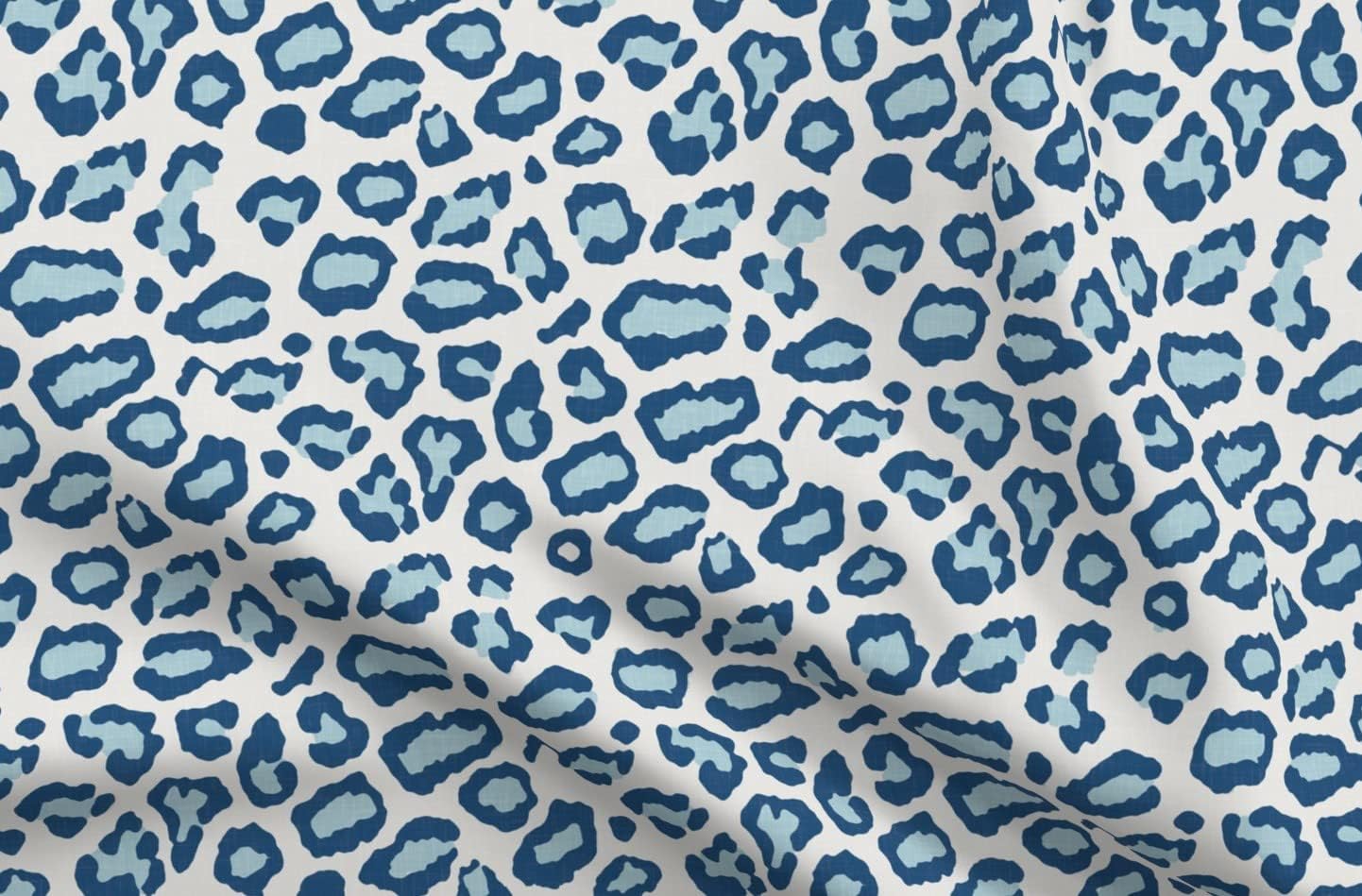 Spoonflower Fabric - Leopard Skin Blue Animal Retro Print Cheetah Jaguar Spots Dots Safari Printed on Organic Cotton Sateen Fabric by The Yard - Sewing Quilting Apparel Home Decor