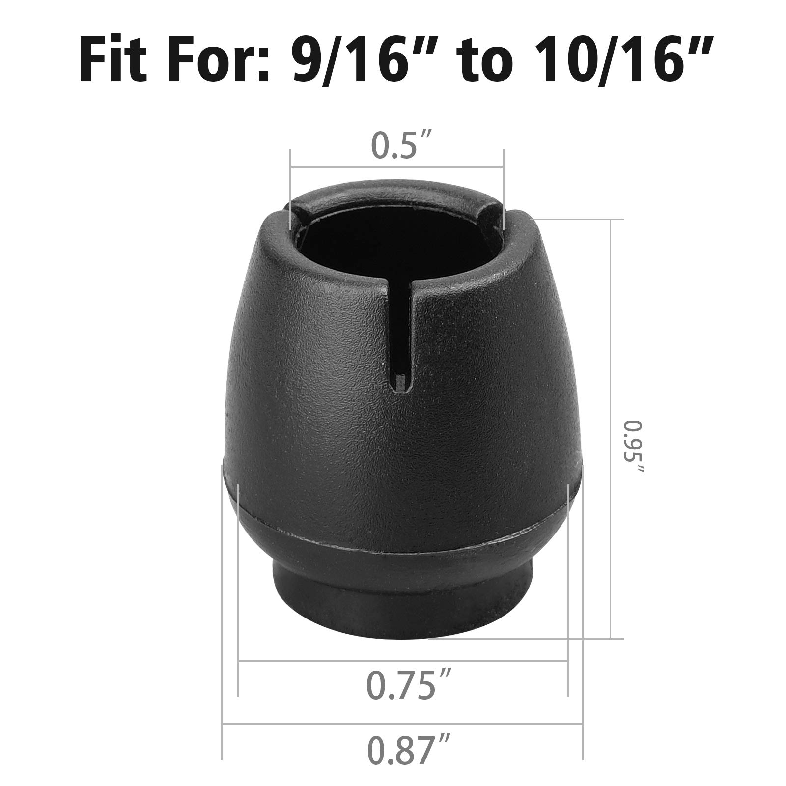Anwenk – Lot de 32 protections de sol en silicone pour pieds de chaise ronds de 12 mm à 16 mm, noir