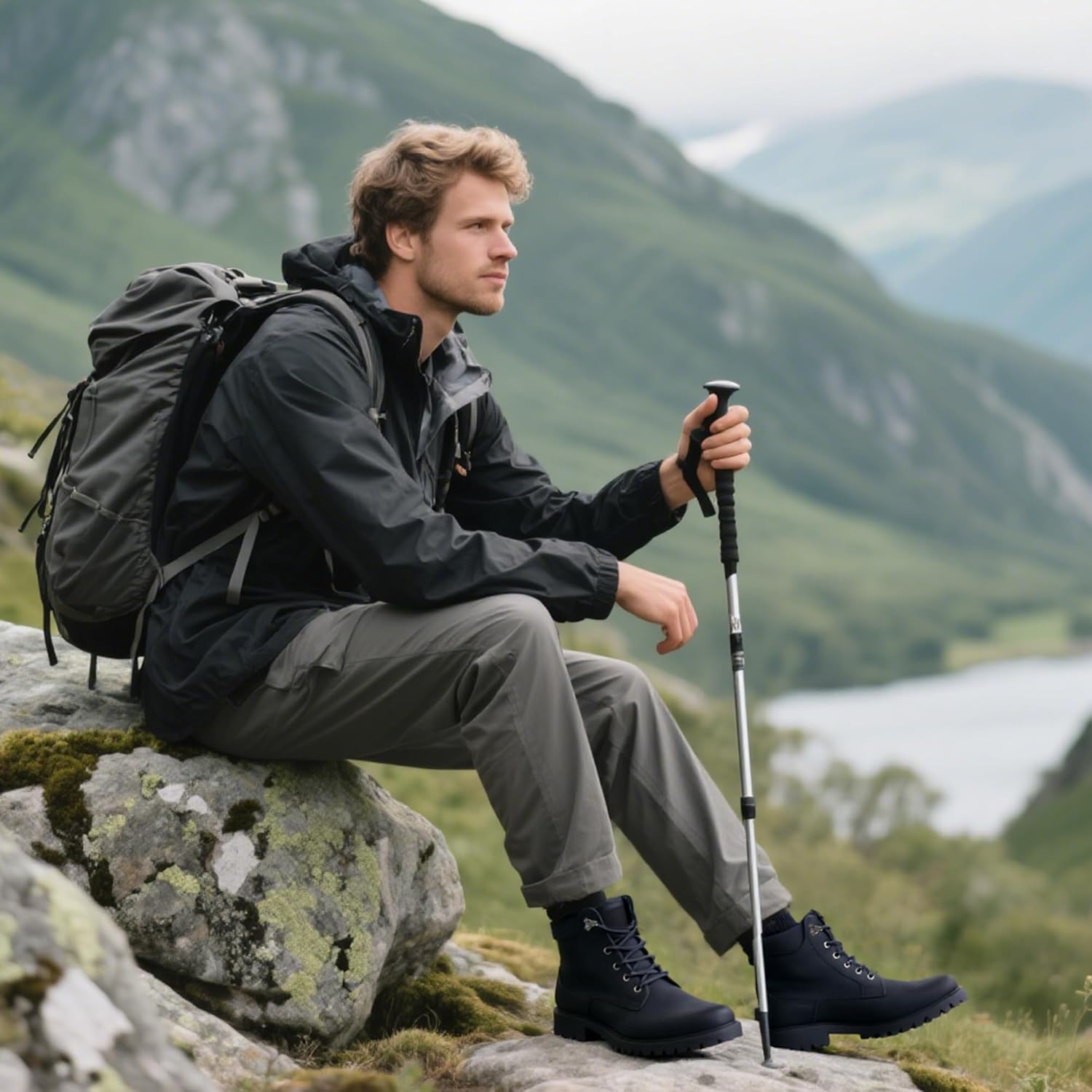 CGRRBW Men's Hiking Boots, Anti-Slip Outdoor Climbing Work Trekking Shoes for Men - Image 3