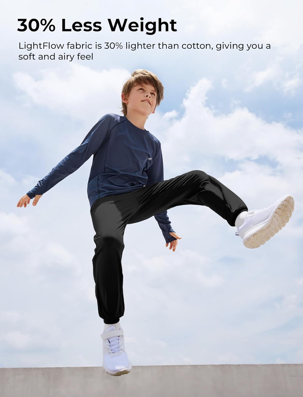 PATPAT Boys Ultra-Soft Quick-Dry Athletic Pants with Pockets & Inner Drawcord, Lightweight Joggers for Sports Training - Image 4