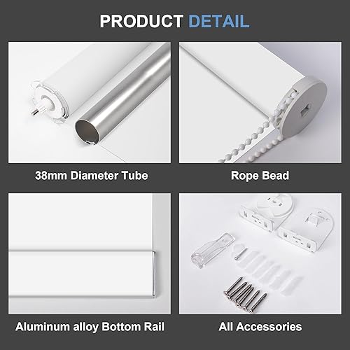 Miniatura 5 de Boolegon Persianas enrollables opacas para ventana, persianas enrollables personalizadas con protección UV con aislamiento térmico, persianas de