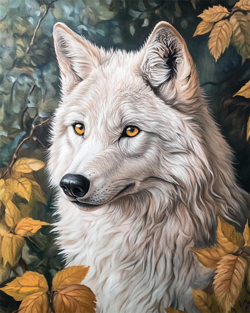RKFLGEW DIY Bead Embroidery Kits Fantasy Wolf 50x70cm
