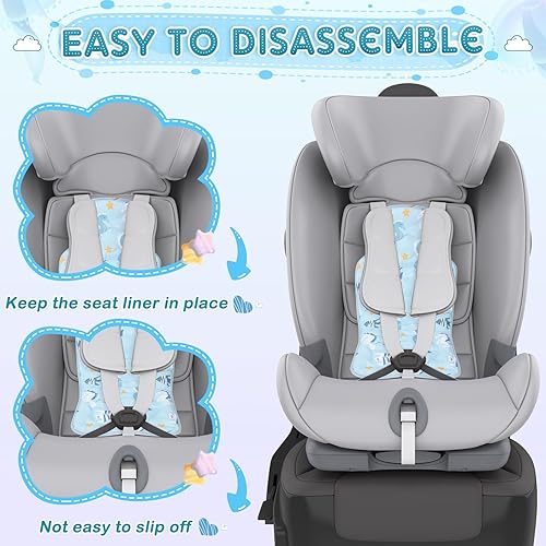 Miniatura 3 de Pinkunn 4 unidades de gel para asiento de coche para bebé, tapete enfriador de cochecito de hielo, almohadilla de enfriamiento para asiento de