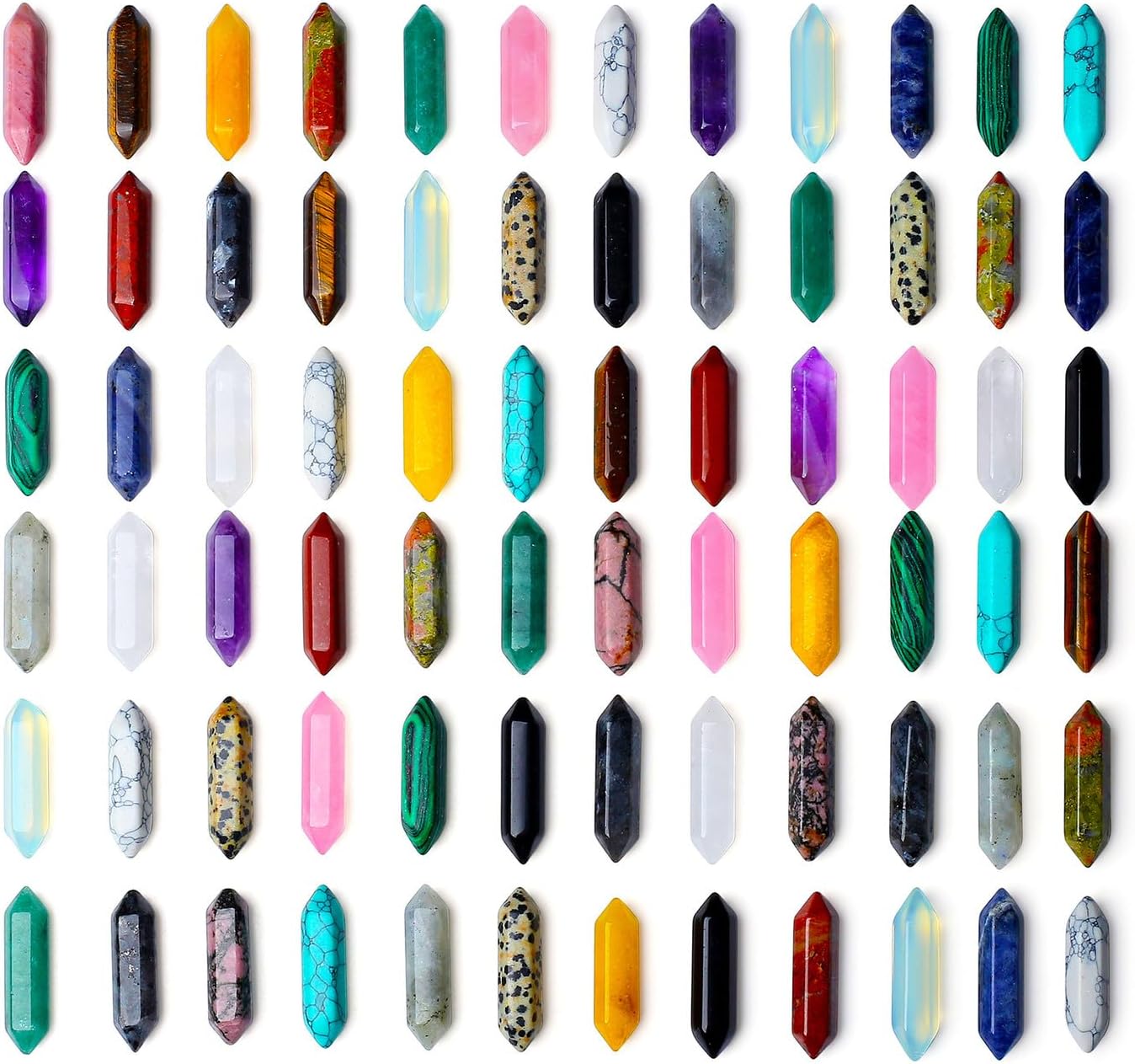 ZHIYUXI 72 Pcs Crystals and Healing Stones Crystal Wands