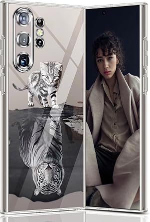 Compatible with Samsung Galaxy S25 Ultra Case Clear Slim Protective Cases Cat TPU S25 Ultra Back Cover Full Body Protector Animal Thin Phone Case for Samsung Galaxy S25 Ultra 5G Tiger
