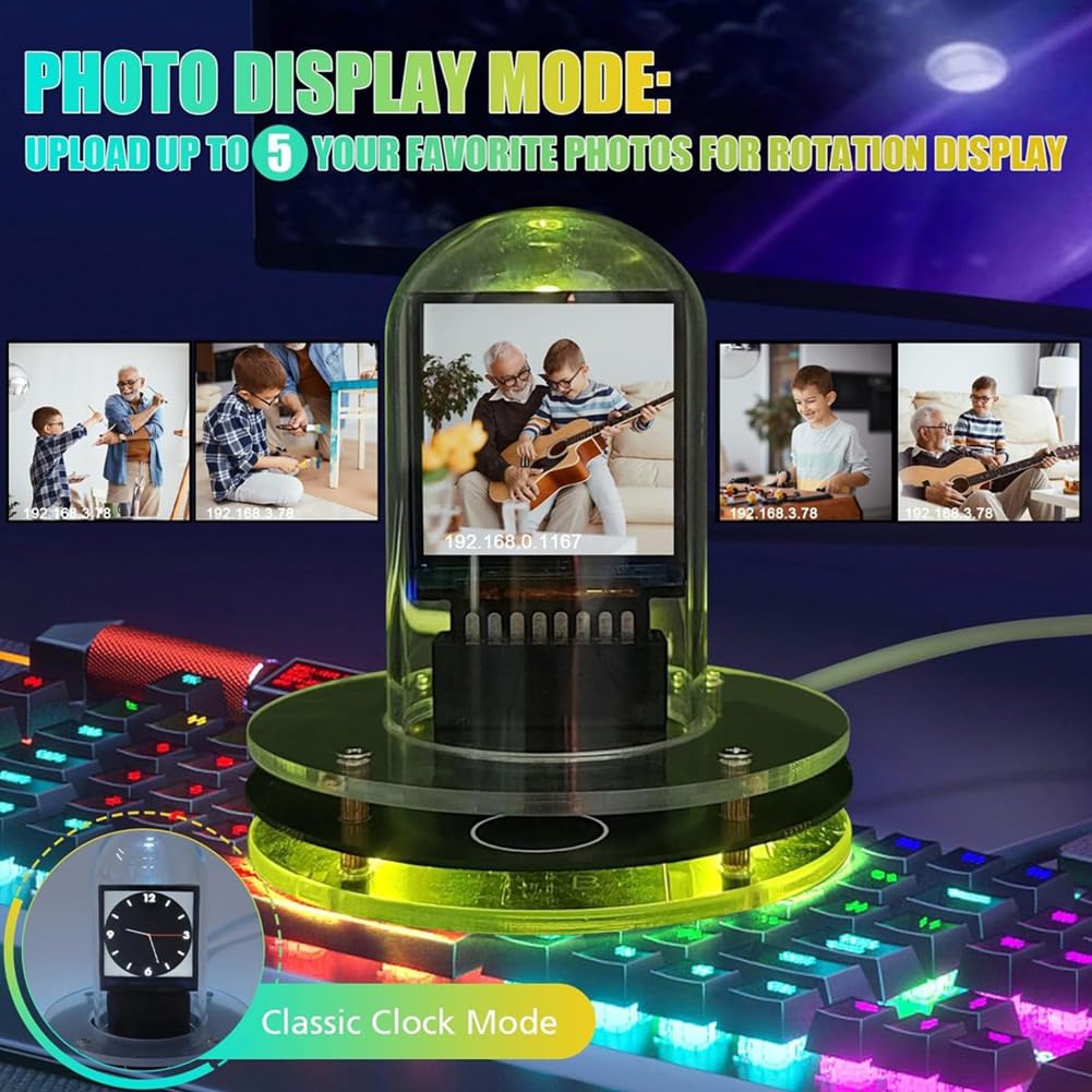 Bitcoin Preis Tracker RGB Lichter WiFi Wetterstation Verstellbares DIY GIF Einfaches Display