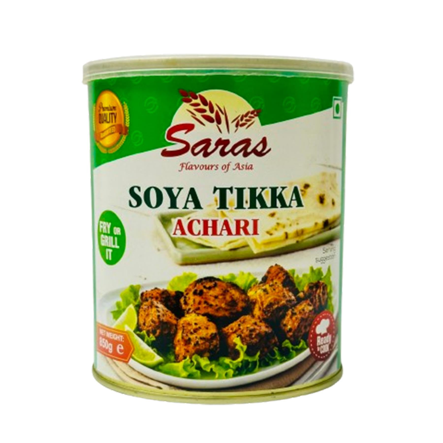 Saras SOYA Tikka Achari - 850g | Ready-to-Cook Spiced SOYA Chaap