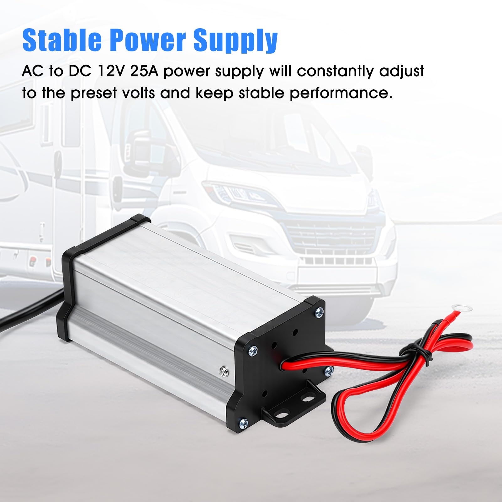 Convertitore da 220V a 12V, Adattatore di Alimentazione per riscaldatore, leggero e portatile Convertitore Di Tensione per roulotte, camper, illuminazione LED garage o interni