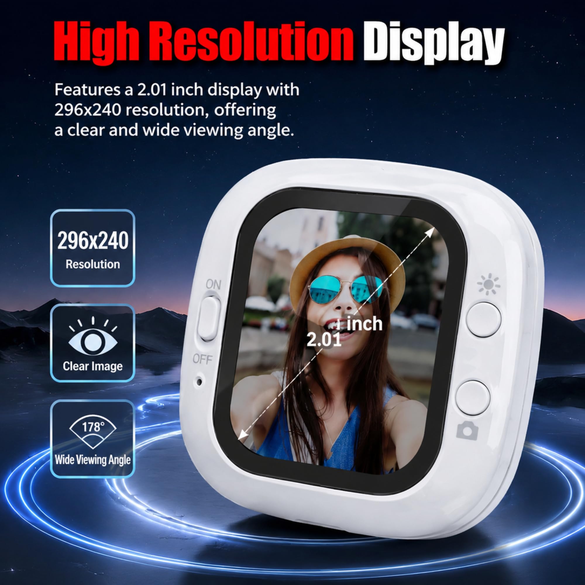 Handy Selfie Monitor 2,01" Magnetisch Vlog Bildschirm für Reisen