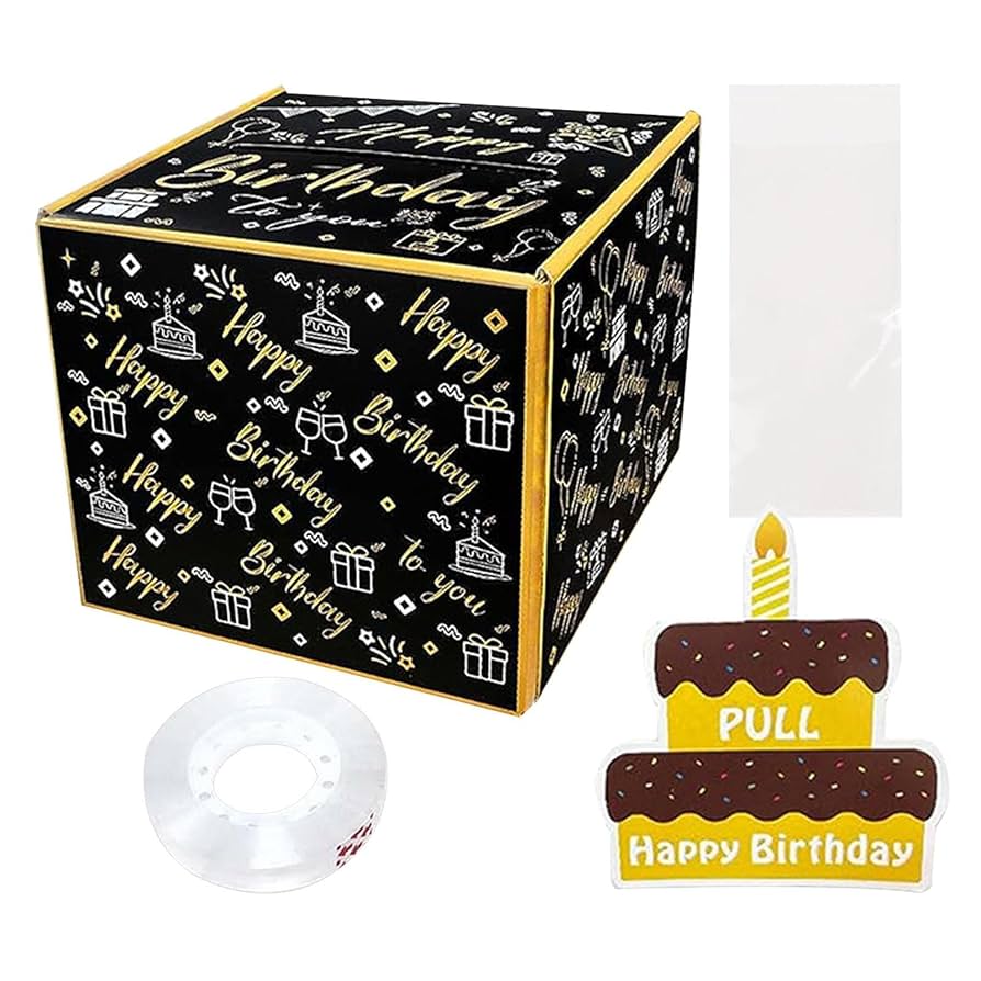 Amazon.co.jp: ケーキ貯金箱、誕生日サプライズ貯金箱、引き出し