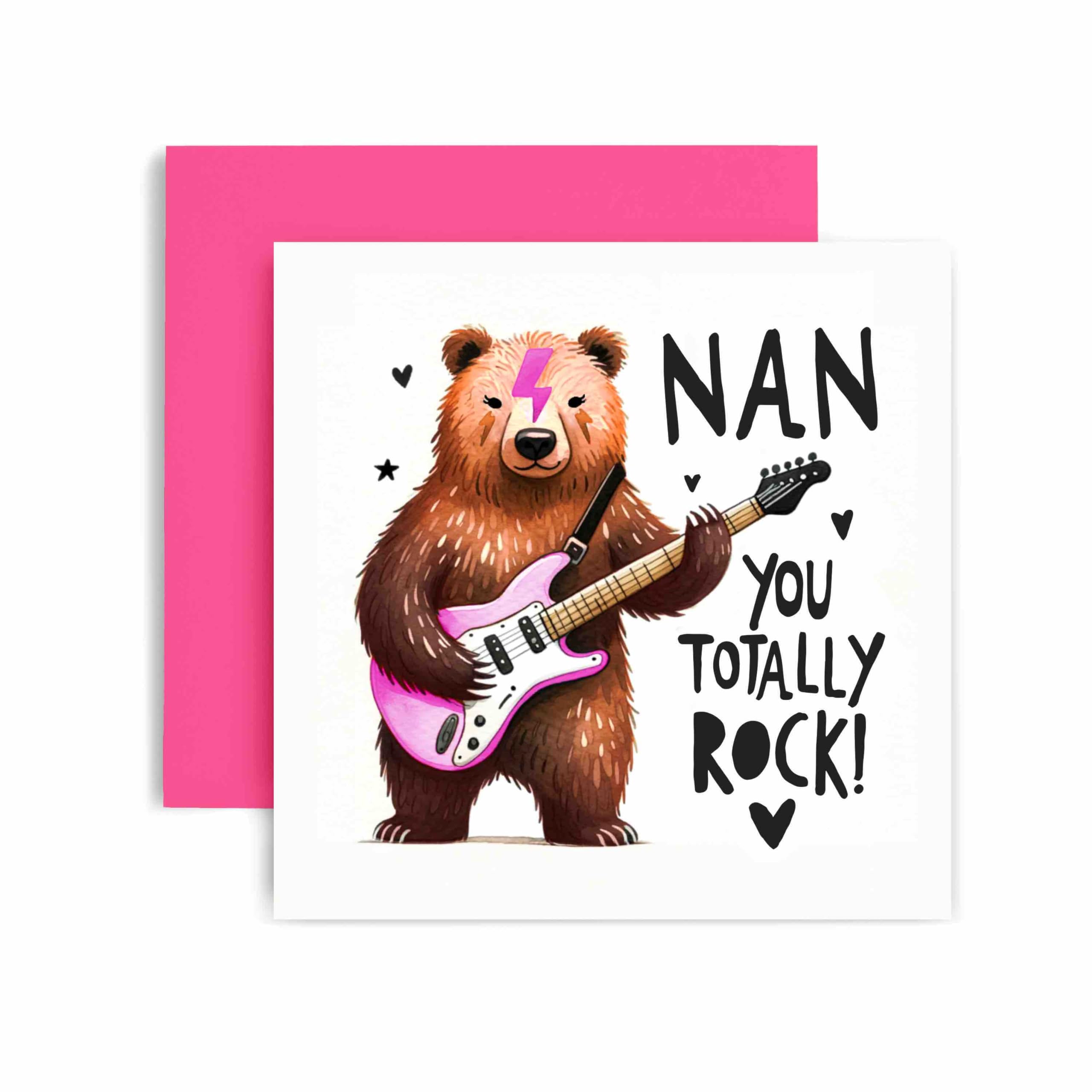 Huxters Biglietto Di Auguri Per Compleanno Della Nonna – Cartolina Con Orso E Cuore, I Love You Everyday, Busta Gialla Inclusa, Carta Pregiata 350g/m², 14,8 Cm