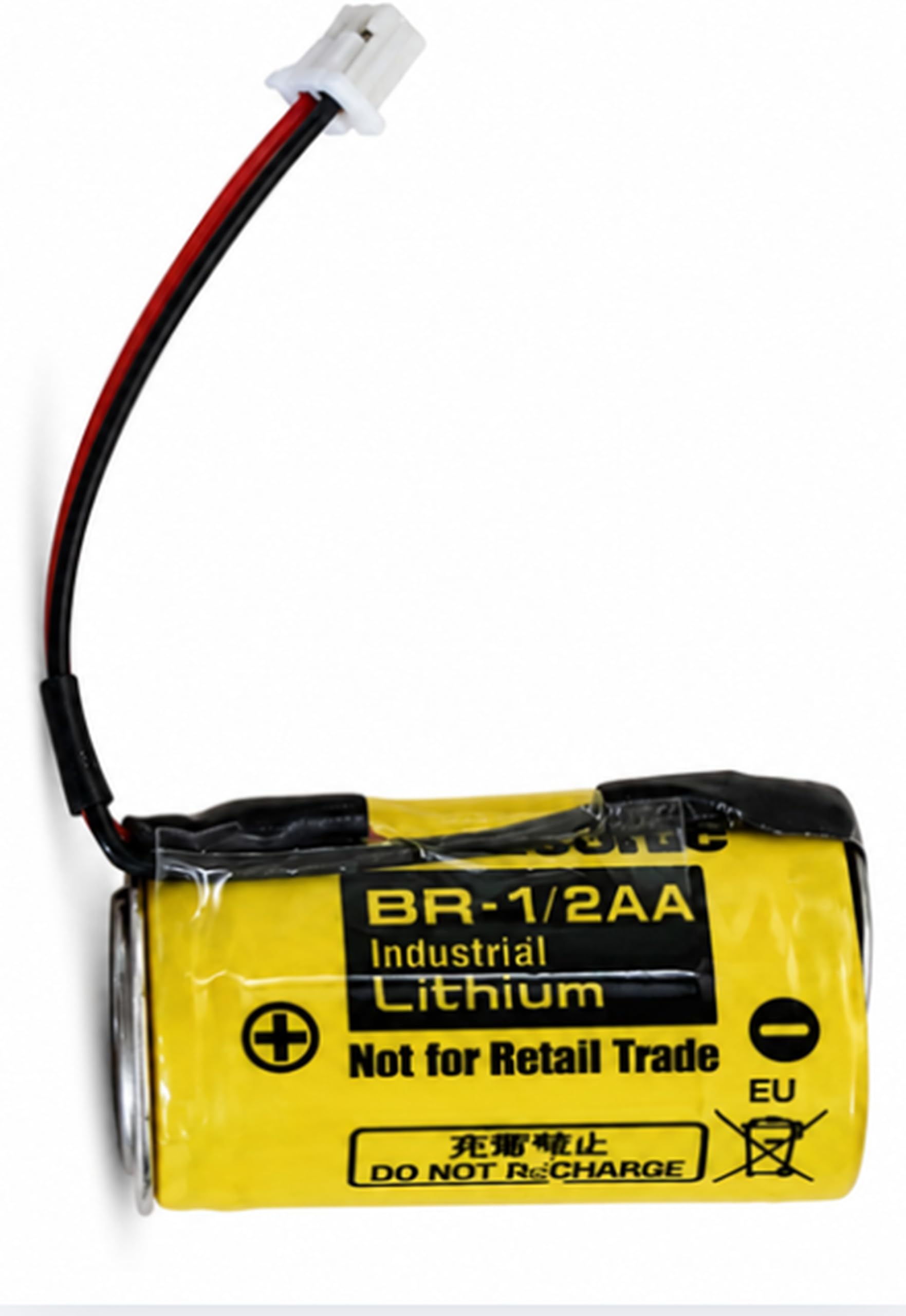 Compatible with P@nasonic BR-1/2AA 3V Primary Lithium Battery 1000mAh Li-CFx with Lead Wires & 2-Pin Connector, Non-Rechargeable Industrial Battery for PLC, CNC Machine, Memory Backup (1 Pcs)-image-40