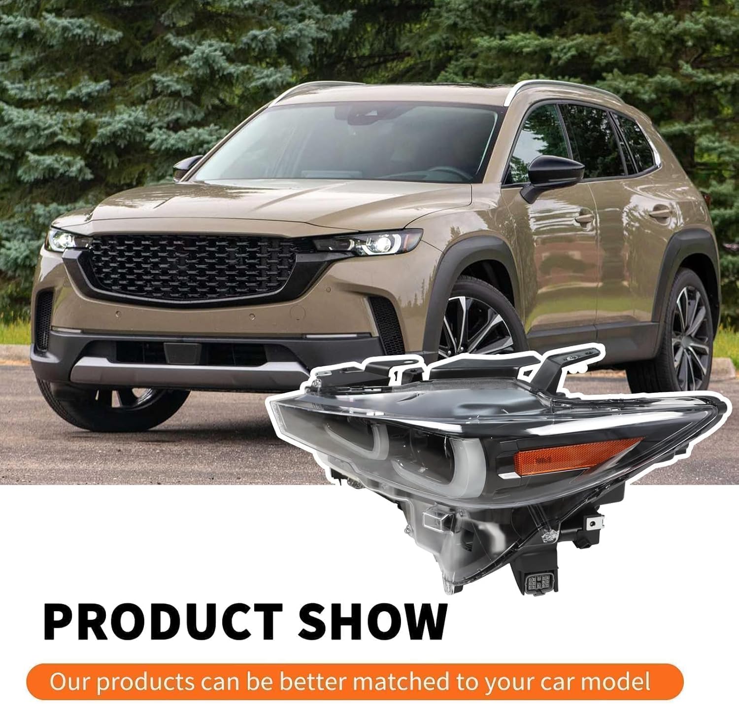 Driver Side Headlight w/AFS Compatible with CX5 CX-5 2022 2023 2024 Front Projector Headlamp KPF351041C Left