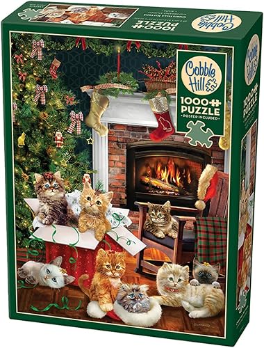 Miniatura 5 de Cobble Hill - Rompecabezas de 1000 piezas, Navidad en la granja, póster de muestra incluido