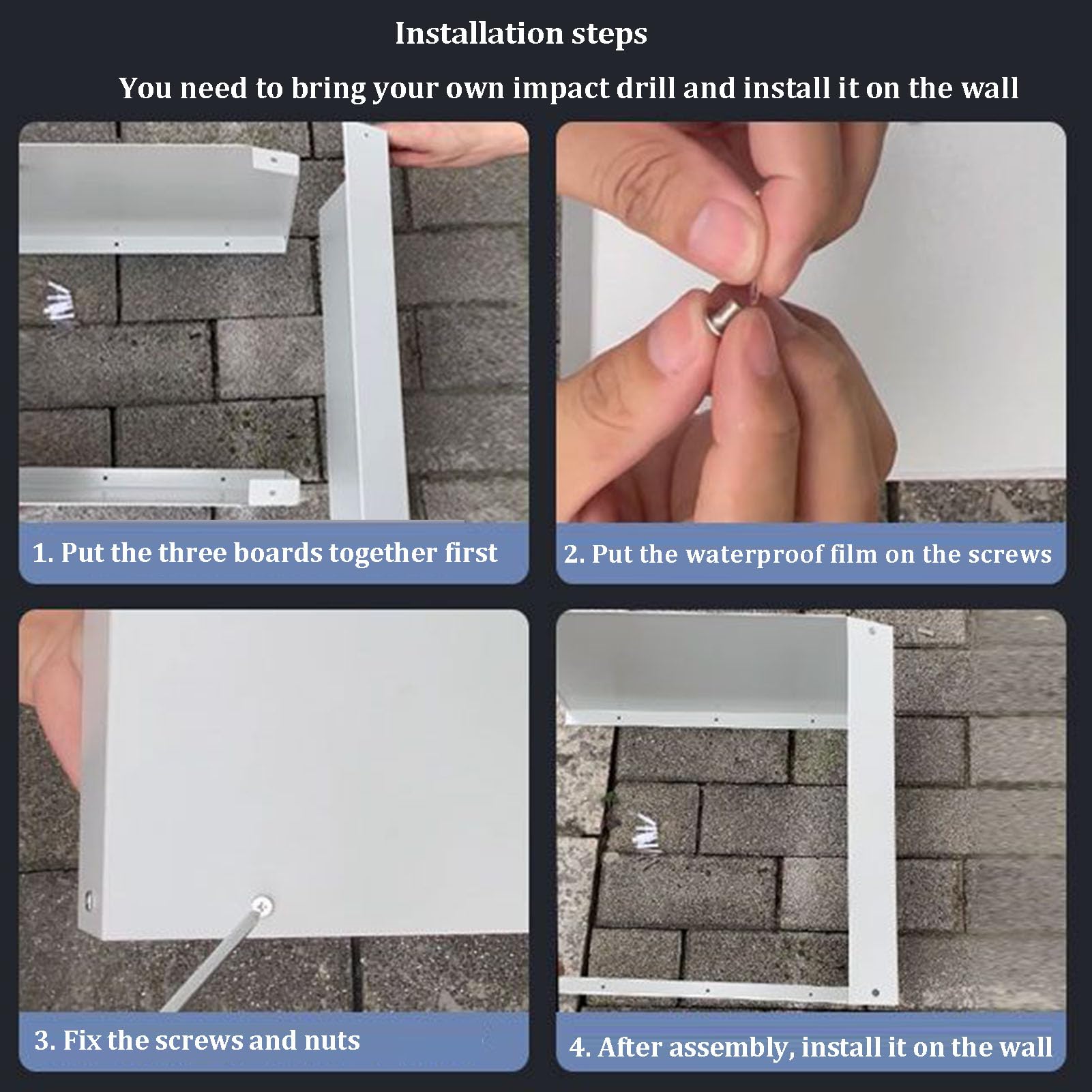 Toit de Protection pour Borne de Recharge pour Véhicules Électriques，Toit Métallique Résistant Aux Intempéries pour Borne Recharge Extérieure，abri pour Caméra (with Front Panel, 35x40x25cm)