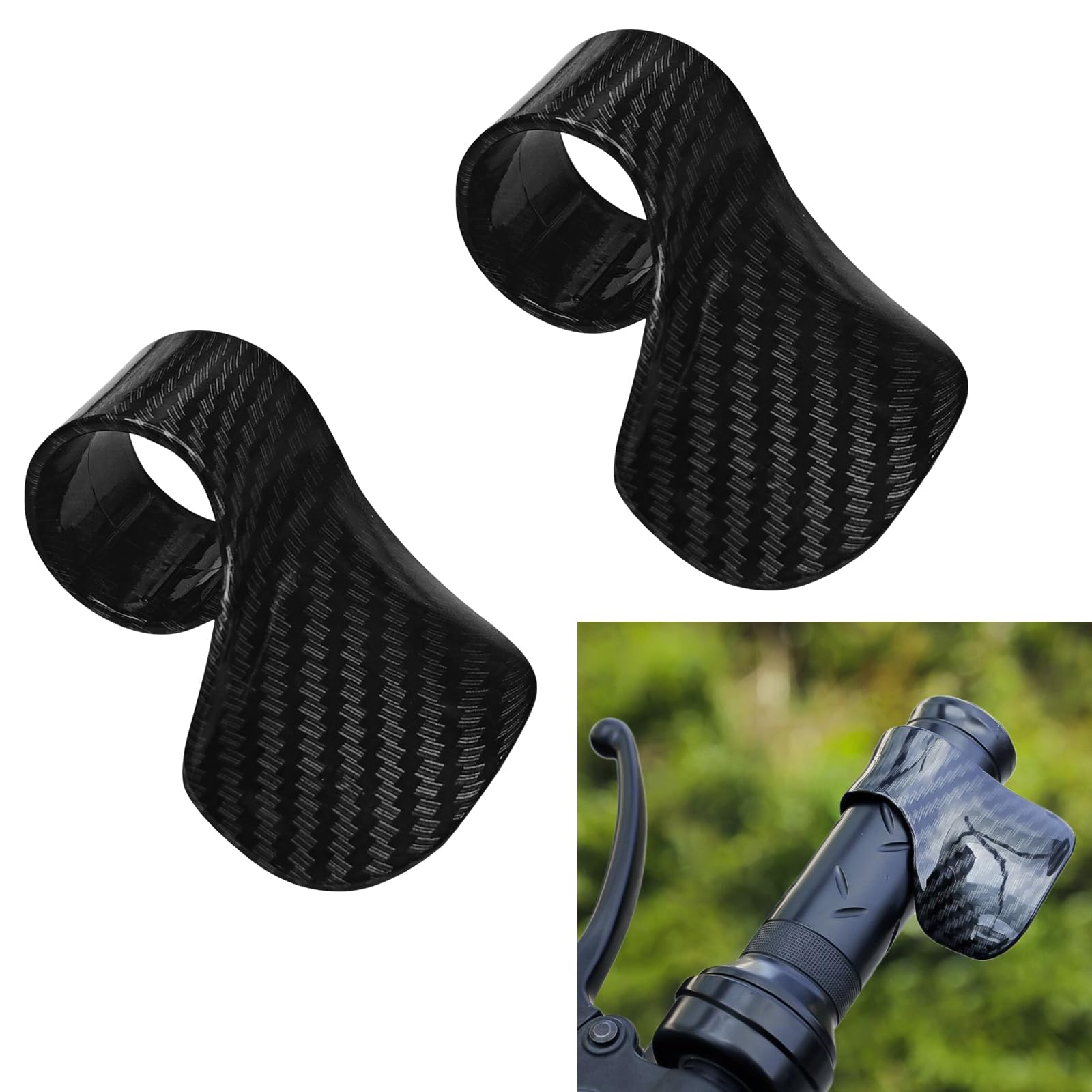 2PCS Motorcyle Cruise Control, Motorcycle Throttle Assist, Throttle Mounted Holder for Handlebar, Handrest Wrist Hand Grips Accelerator Assistant for Motorcycle Electri Bike (Carbon Fiber)