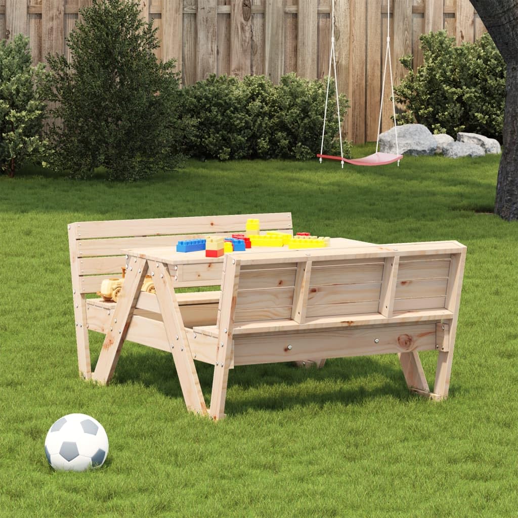 Item-Tavolo da picnic per bambini 88x122x58 cm legno massello di pino, tavoli da esterno all'aperto