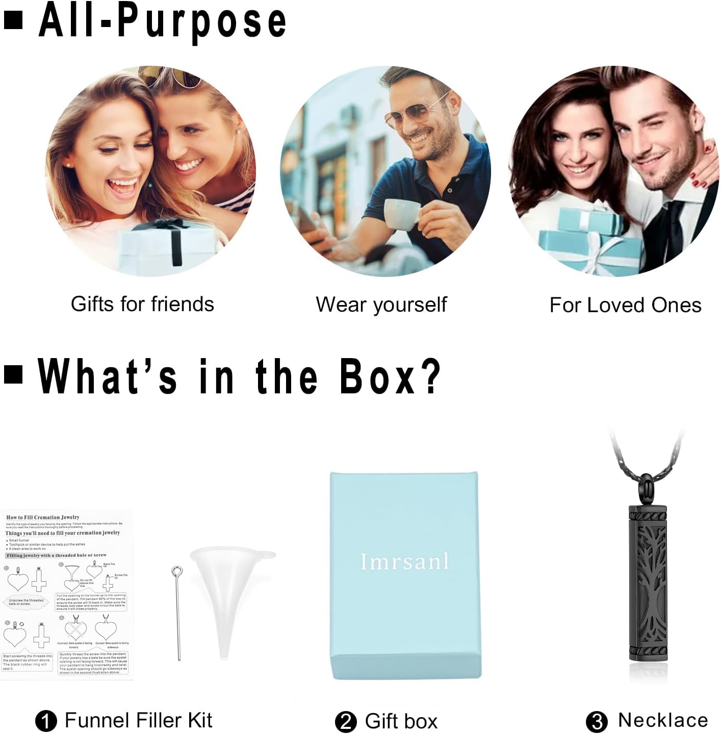 Imrsanl Tree of Life Urn Necklace for Men Women Bar Cremation Jewelry for Ashes Keepsake Ashes Necklace Pendent - Image 7