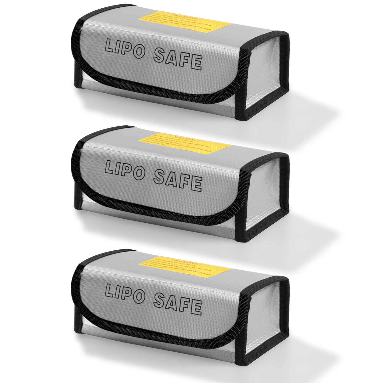 3 sztuki Lipo Safe Bag – ognioodporna torba na baterie, odporna na wysokie temperatury, torba bezpieczeństwa do akumulatorów Lipo/Ebike nadaje się do ładowania, przechowywania, transportu (18,5 x 7,5