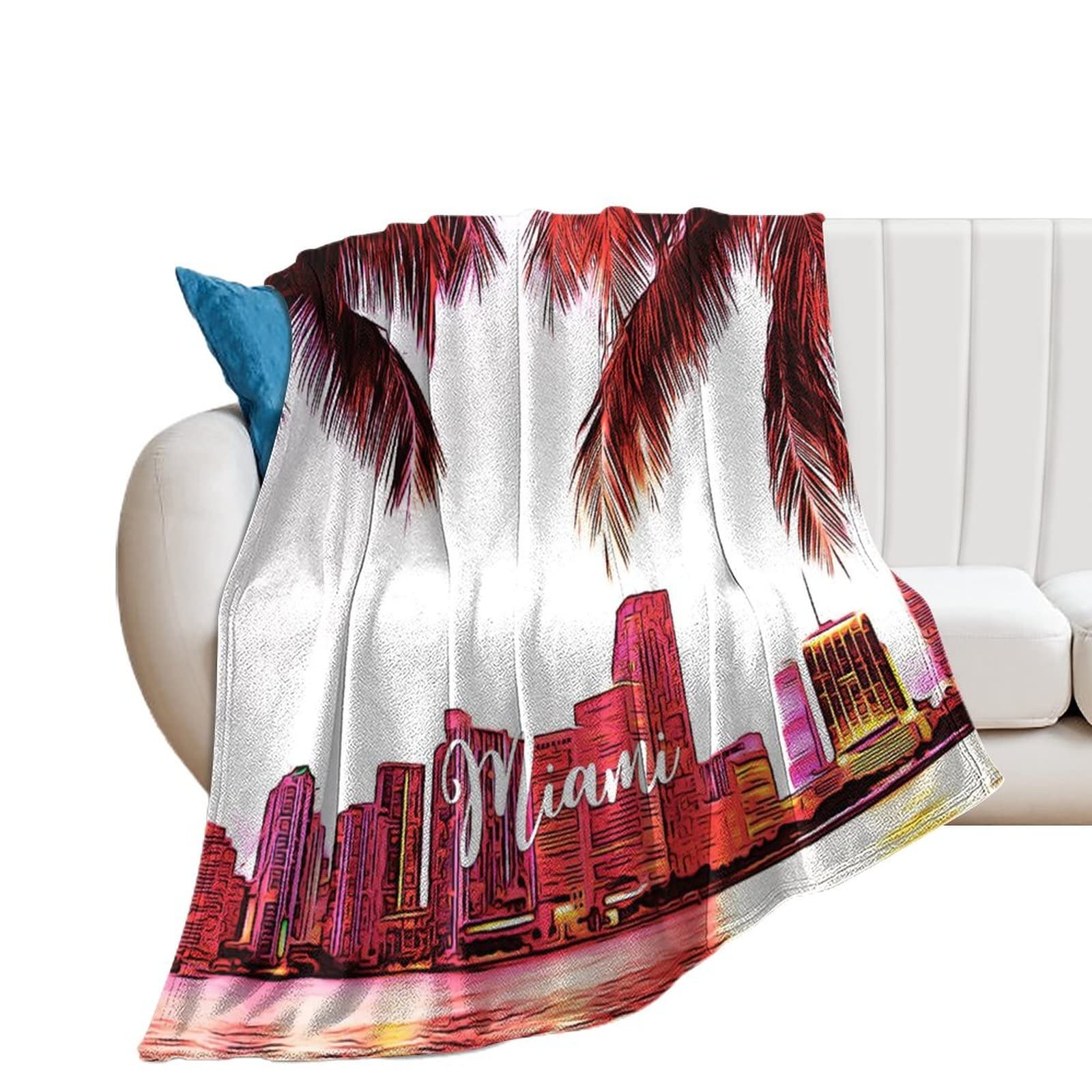 Couverture en flanelle Miami plaid grand format chaud et duveteux