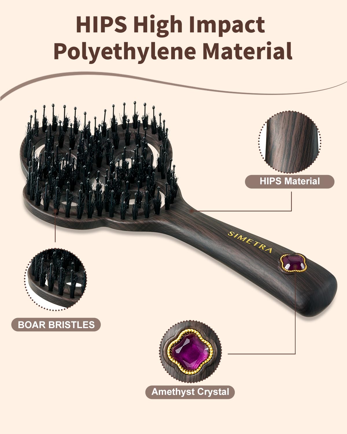 Curly Hair Brush,Boar Bristle Hair brush for Thick Curly Thin Long Short Wet or Dry Hair Flexible Bristles Effectively Prevent Tangles, Hair Brush for Men Women Kids