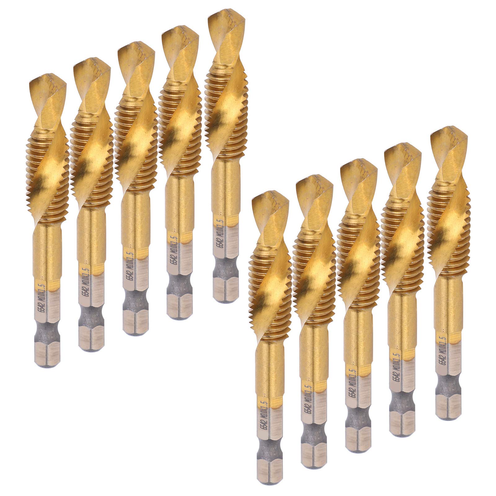10 punte per maschiatura con rivestimento in Ti M10 HSS trapano con codolo a 6 angoli utensile per maschiatura vite accessorio per macchina