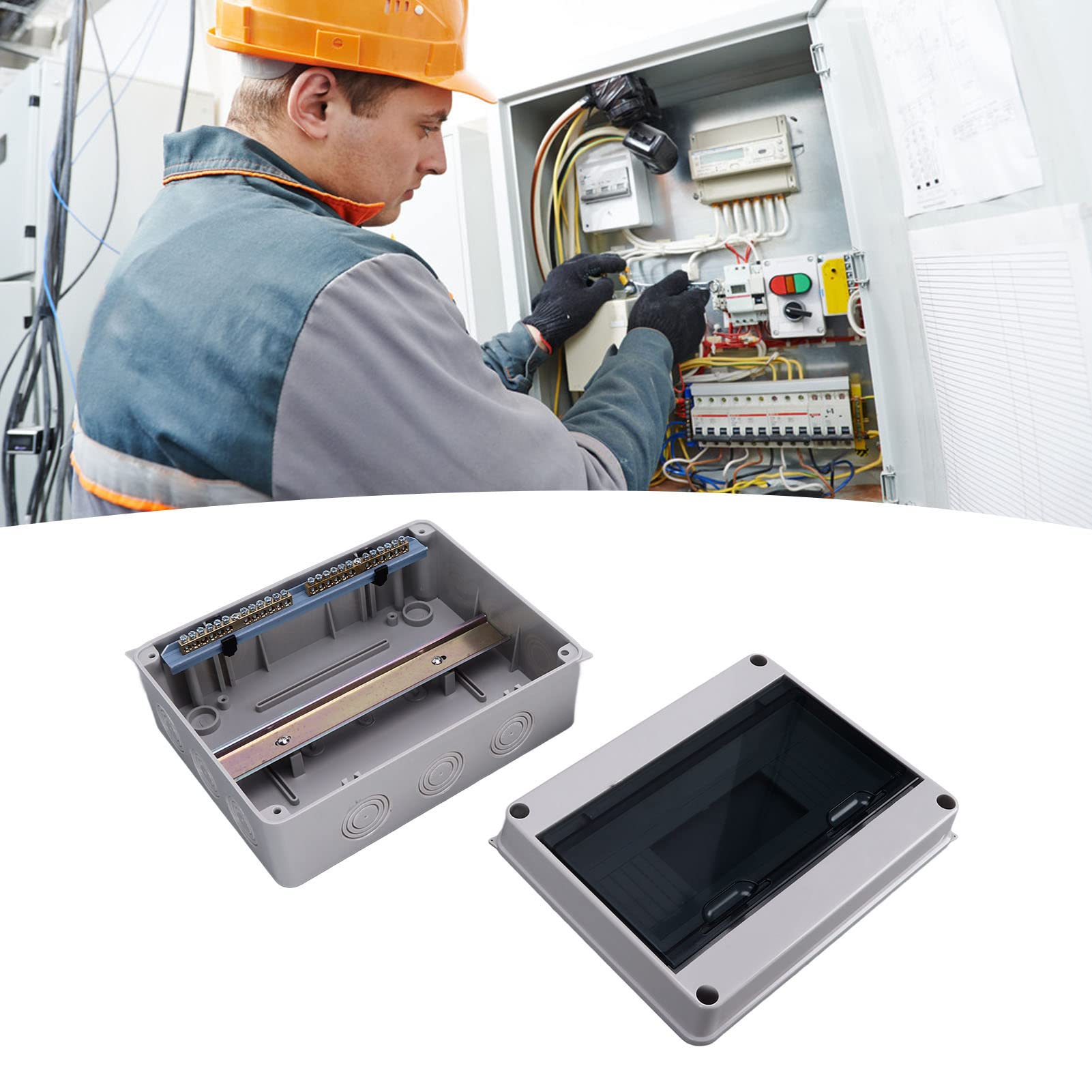 Scatola di distribuzione impermeabile IP65 a 12 vie, scatola di giunzione elettronica in plastica con coperchio trasparente, custodia resistente alle intemperie in ABS+PC per