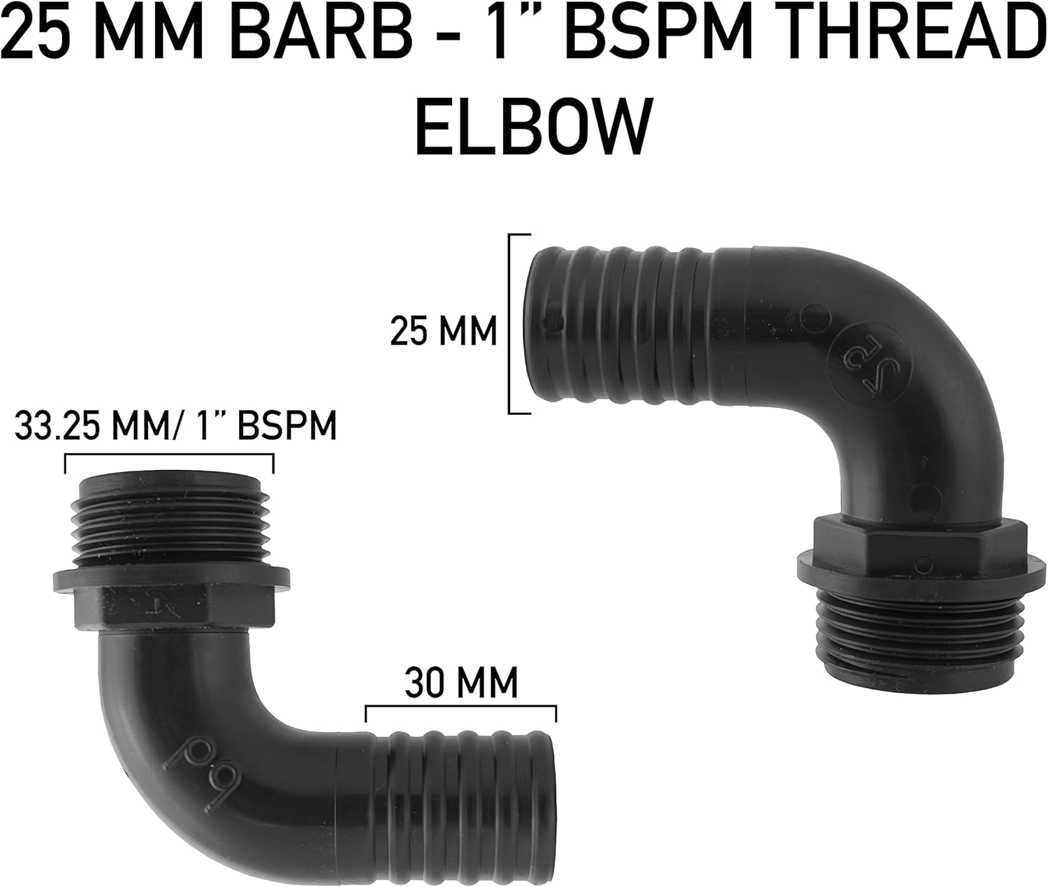 MULTI SIZE HOSE TAIL CONNECTORS FOR CORRUGATED POND PIPE(RANGE OF SIZES