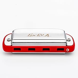 EAST TOP 4 Hole Blues Harmonica For All Levels, Beginners, Professionals and Students, as a Gift,red,Easy Learning