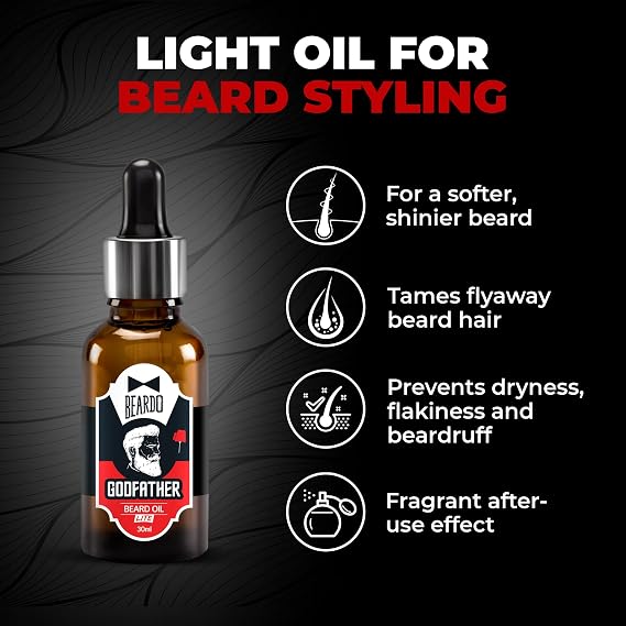Beardo Godfather Lite Beard and Moustache Oil, 30 ml | Made in India