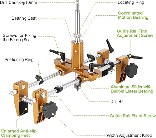 Miniatura 2 de Meticuloso Kit de abridor de agujeros para cerradura de puerta, mortajador de bloqueo actualizado para puertas de madera, kit de instalación de