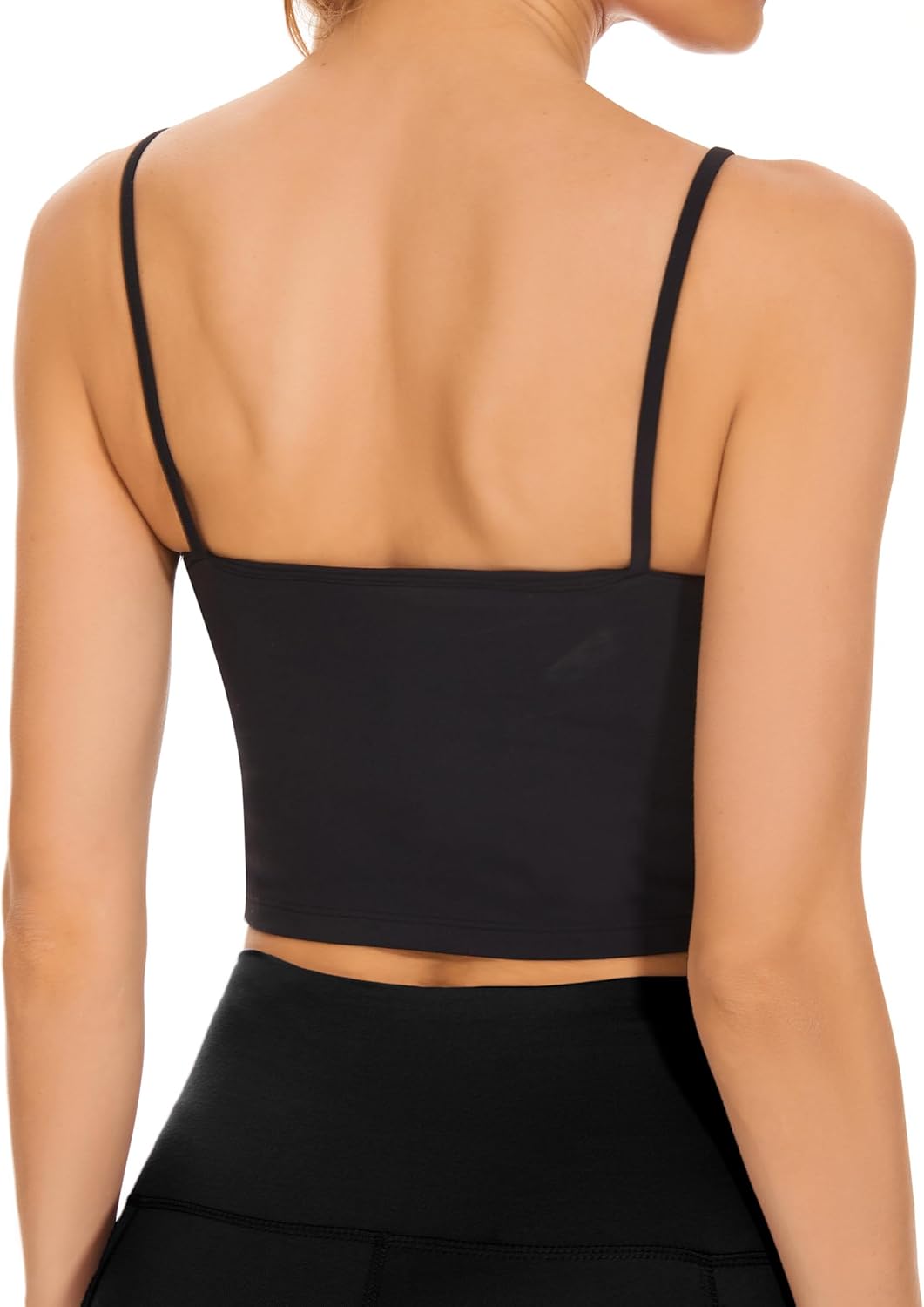 Tandisk Womens Longline Sports Bra Workout Padded Crop Tank Yoga Running Top - Image 2