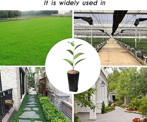 Miniatura 4 de Frjjthchy 100 bolsas de plástico grueso para plantas de frutas y flores, macetas de plántulas (7.87 x 13.78 pulgadas)