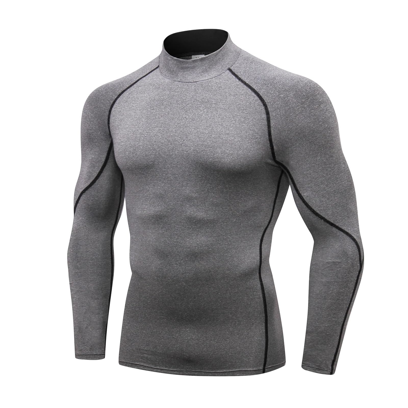 Camiseta Deporte Hombre Camisa De Compresión De Cuello Alto For Hombre, Camisetas Interiores De Entrenamiento De Manga Larga For Hombre, Mallas For Baloncesto, Correr, Camisetas De Capa Base Atléticas