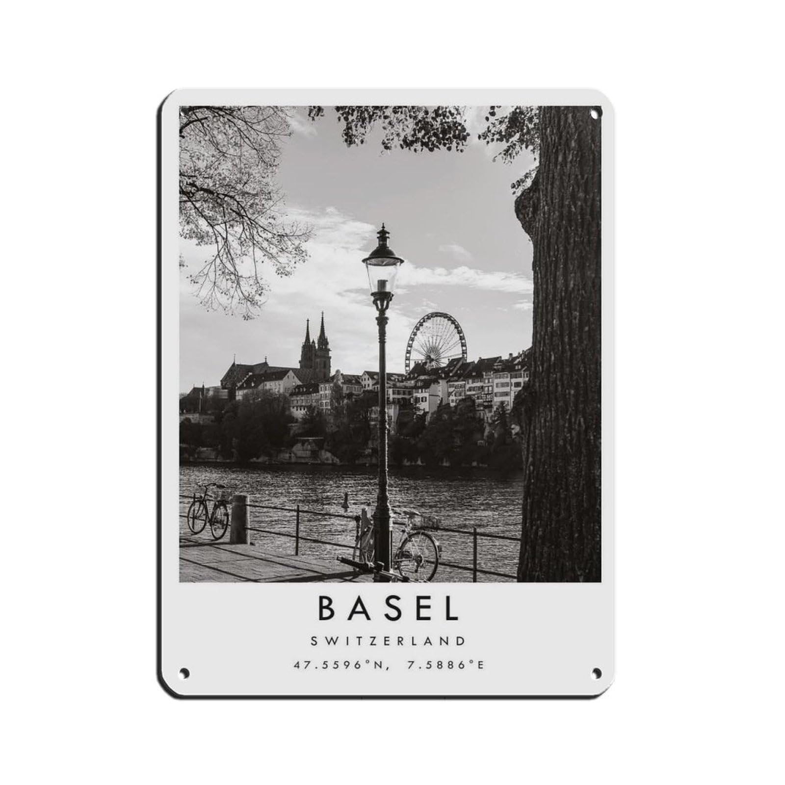 Basel Travel, Switzerland Poster (19) Tin Sign Vintage Metal Pub Club Cafe Bar Home Wall Art Decoration Poster Retro 12x16inch(30x40cm)